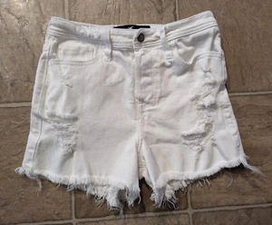 Lucky Brand women sz 1 w25 Ultra High Rise Mom Shorts vintage stretch white K - Picture 1 of 3