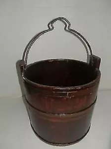 Antike Carol Eimer Für Wasser Der Schacht IN Holz '900 Original Neu - Bild 1 von 1