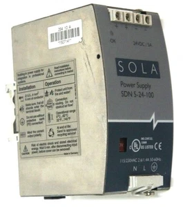 SOLA SDN5-24-100 POWER SUPPLY SDN524100, 115/230 VAC, 2.6-1.4A, 50/60HZ - Picture 1 of 5
