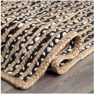 Rug 100% jute Cotton handmade reversible area carpet modern living runner rugs - Picture 1 of 8