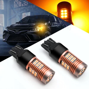 Non-Polarity 7440 7443 SCK CK Amber LED Bulb For Parking Turn Signal Brake Light - Picture 1 of 11