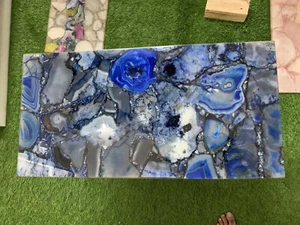 Blue Agate Table / Agate Coffee Table / Unique Conosle Table / Home Decors - Picture 1 of 9