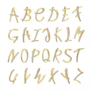 Buchstabe Kettenanhänger 333 Gelb Gold 8 Karat Bicolor mit Zirkonia Alphabet - Bild 1 von 27