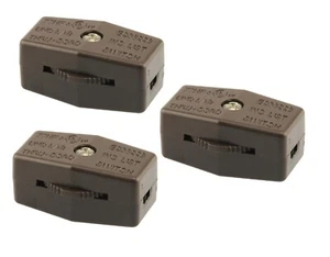 (Lot of 3) SERVALITE 2828-LCBU 884426, LAMP CORD Switch, 6A/120V, 3A/250V, Brown - Picture 1 of 4