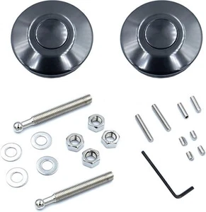 Black Aluminum 2.44 Inches Diameter Universal Quick Latch Hood Pins, Quick Relea - Picture 1 of 2