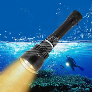 3000K Underwater Scuba Torch 2000LM LED Diving Flashlight Dive Light Lamp IPX8 - Picture 1 of 18