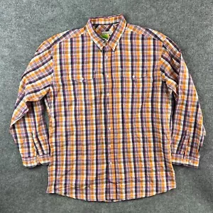 Camisa Roper Hombres 2XL XXL Naranja Púrpura Cuadros Western Ropa de Trabajo Informal Abotonada - Imagen 1 de 14