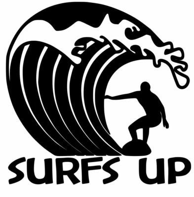 Surf, Surf Up, Beach Vinyl Decal,Sticker for Car,Laptops and more - Image 1 of 2