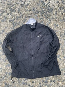 Nike Jacket Vintage Black Mens L White Tag Small Swoosh - Picture 1 of 10