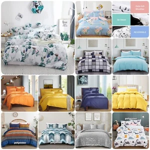1000TC Cotton Quilt Doona Duvet Cover Set Single Double Queen King Size Bedding - Picture 1 of 100