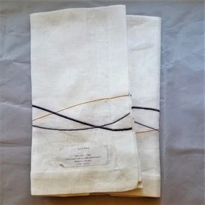Sferra Cade 100% Leinen Abendessen Servietten Krokus bestickt Motiv Set/2 20x20 Neu - Bild 1 von 3