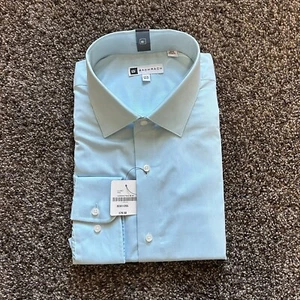 Bachrach Teal Dress Shirt Men's 17.5" Neck 36/37 Sleeve NWT Formal Workwear - Picture 1 of 3