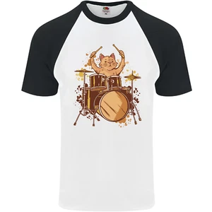 A Cat Schlagzeuger Trommeln HERREN S/S Baseball - Bild 1 von 8