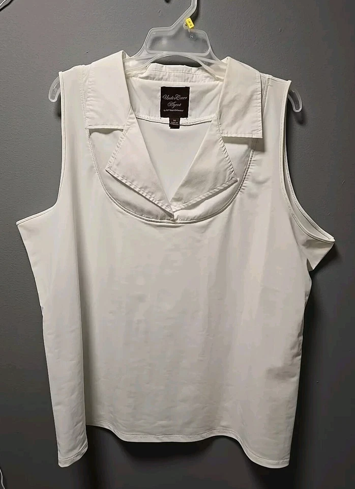 Under Cover Agent By Kathleen Kirkwood White Sleeveless Top Size 3X  - Imagem 1 de 4