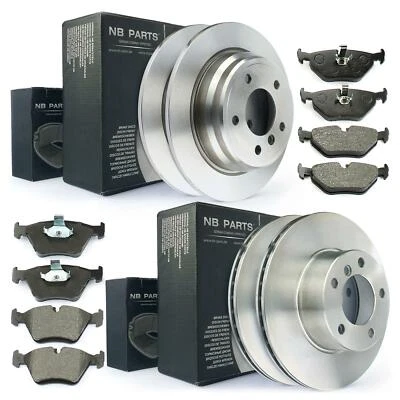 Bremsscheiben + Bremsbeläge vorne + hinten für BMW 5 5er E39 520 523 525 i d td - Bild 1 von 2