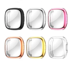 Do zegarka Fitbit Versa 4 TPU Plating Frame Bumper Case Cover Screen Protector A2 - Zdjęcie 1 z 18