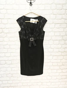 Vestido Joseph Ribkoff con lazo delantero adornado negro/plateado talla UK10/US8/GER36 - Imagen 1 de 5
