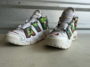 Nike Air More Uptempo 'Peace Love' White Sneakers Size 4Y DM8155-100 - Picture 1 of 6