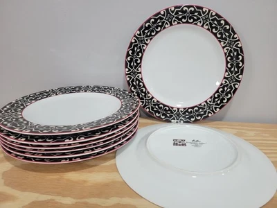 Pratos de jantar de porcelana American Atelier Valencia Rust 10" - Conjunto de 4 - Imagem 1 de 4