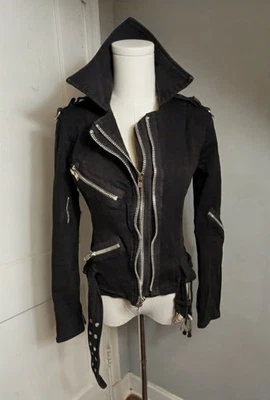 罕见 Lip Service 黑名单约束夹克尺寸小号双拉链紧身胸衣 — 第 1/4 张图片