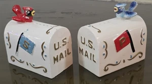 Vintage Enesco US Mail Ceramic Salt Pepper Shakers Japan - Picture 1 of 7