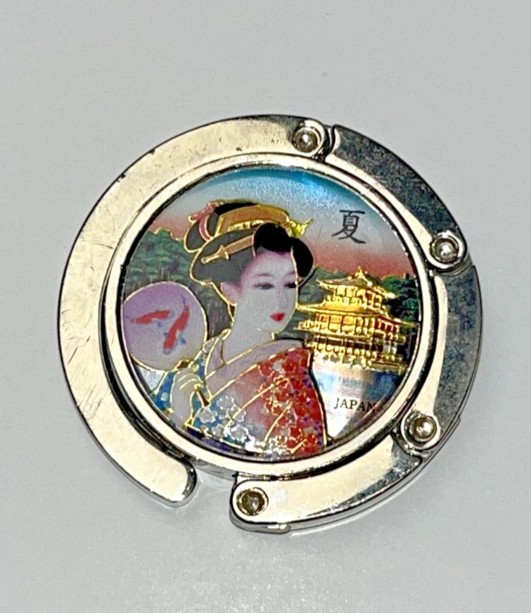 Muñeca Geisha Japón Arte Asiático Fino Bolso de Mano Colgador Mesa Cartera Gancho Soporte Caddy Foto 1 de 4