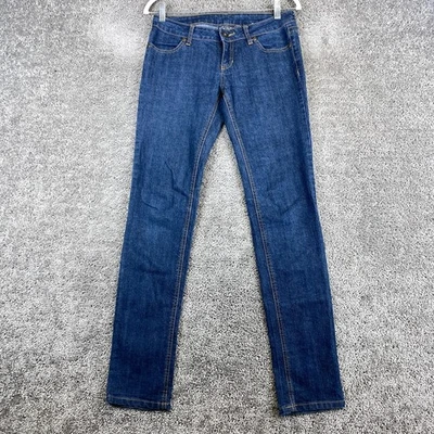 Pantalones de mezclilla City Streets de pierna ajustada para mujer talla 3 azul tiro ultra bajo lavado medio Foto 1 de 4