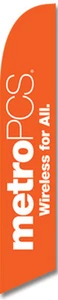 PERSONALIZADO MetroPCS Metro PCS Pluma Bandera swooper BANDERA - Naranja WFA MetroPCS Bandera - Imagen 1 de 5