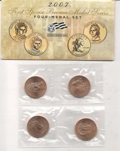 2007 First Spouse Bronze Medal Set : 4 Medals with Original Mint Packaging - Picture 1 of 1
