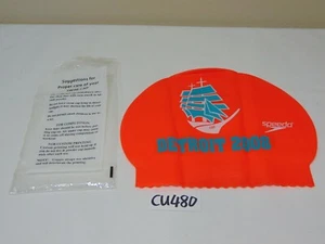 NEW SPEEDO SWIM CAP ORANGE DETROIT 2008 COLUMBIA CAA SWIMMING DOME - Picture 1 of 5