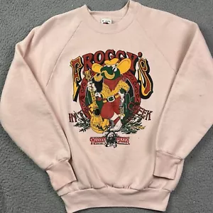 Vintage Froggys Mission Creek Theme Park Sweater Pink Sweatshirt 90s Minnesota - Picture 1 of 6