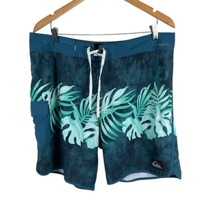 Quiksilver High Line Floral Board Shorts Swimwear Mens Size 36 Blue 20" Length - Picture 1 of 5