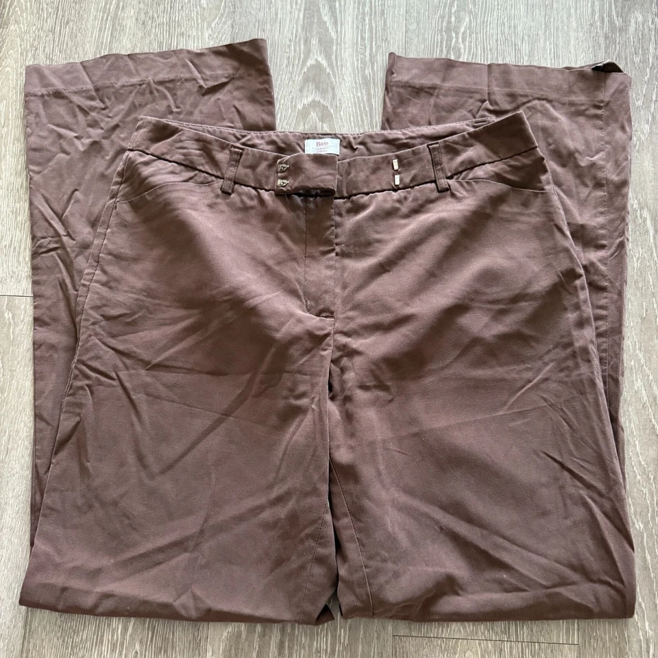 Pantalones relajados de pierna ancha Bass Stretch Y2K para mujer - talla 6 marrón Foto 1 de 4