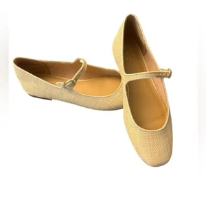J.CREW FACTORY Tejido Mary Jane Pisos Talla 6.5 Beige Natural - Imagen 1 de 13