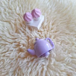 Lego Duplo Lavender Tea Pot & Cupcakes Coffee Party Spare Replacement Extra - Picture 1 of 22