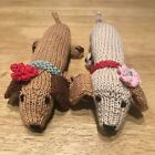 Handmade knitted Dachsund toy
