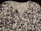Lucky Brand Womens Medium Blouse Long Sleeve Multicolor Floral V-Neck Pullover