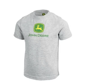 John Deere Short Sleeve T-Shirt Logo Tractor Graphic Tee Grey Youth Small (8) - Picture 1 of 4