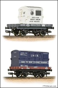Bachmann 1 Plank Wagon with containers, Choices available, you Choose, OO Gauge - Picture 1 of 3