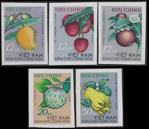 NORDVIETNAM Nr. 392/396 ** ungezähnt Früchte 1964 Vietnam 324-328 UNPERF. postfrisch - Bild 1 von 1