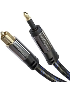 Mini-TOSLINK 1m Optical Audio Cable w Signal Protection Mini-TOSLINK to TOSLINK - Picture 1 of 9