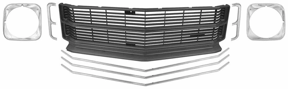 Kit de rejilla para Chevrolet Chevelle 1971 y El Camino negro 6 piezas Foto 1 de 1