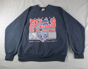 Vintage Buffalo Bills 1990 AFC Champs Super Bowl XXV Sweatshirt Large Crewneck  - Picture 1 of 11