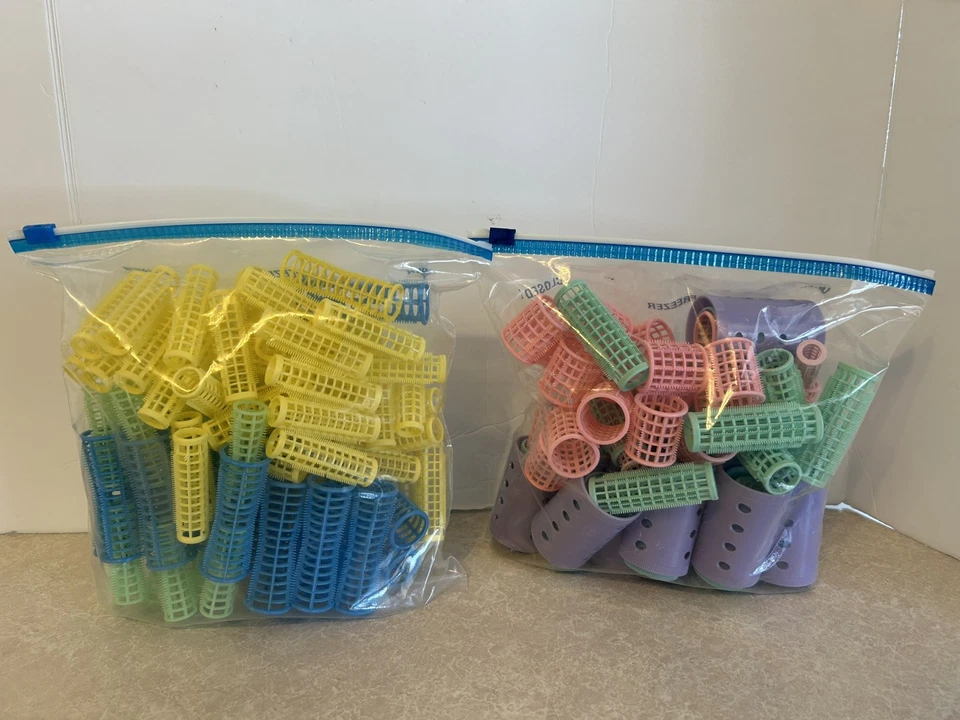 Rizadores de pelo. Vintage. Colores surtidos. Amarillo, verde, rosa, púrpura, azul.   Foto 1 de 1