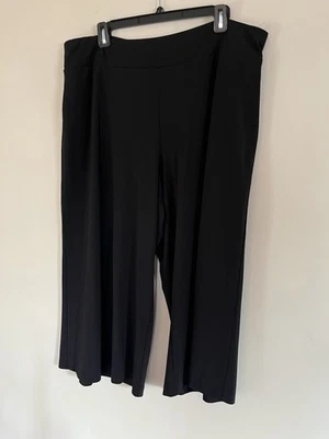 Talbots Women Plus 3X Black Wide Leg Capri Pants 20 Inches Knit - Image 1 of 4