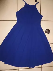 LULU ROYAL BLUE DRESSY DRESS S new - Picture 1 of 5