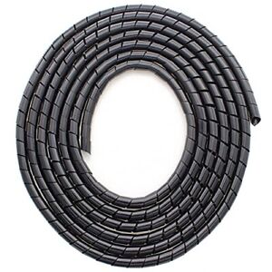 10ft â€“ 1/4 inch Spiral Wire Wrap Cord Covers Bundle Sleeve Hose Black