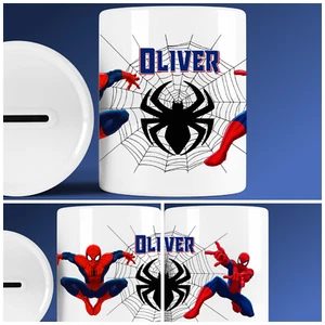 Personalised Spiderman Money Box Ceramic Gift Idea - Picture 1 of 4