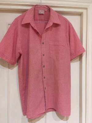 CAMICIA uomo estiva bavarese gingham manica corta taglia 40/media cool casual - Immagine 1 di 4