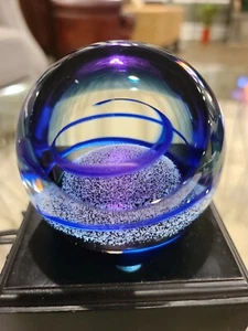 CAITHNESS PAPERWEIGHT BLUE SPIRAL #399/750 - Picture 1 of 7